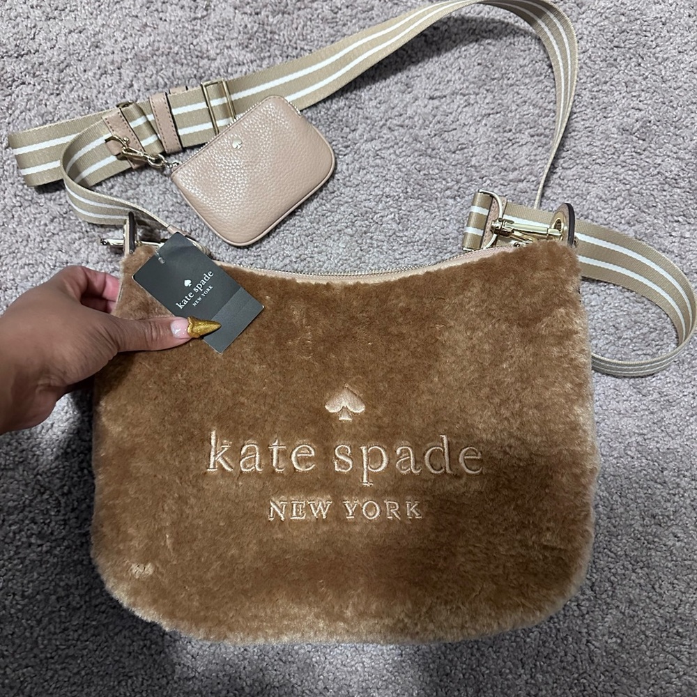 Kate Spade Tan Faux Fur Shoulder Bag